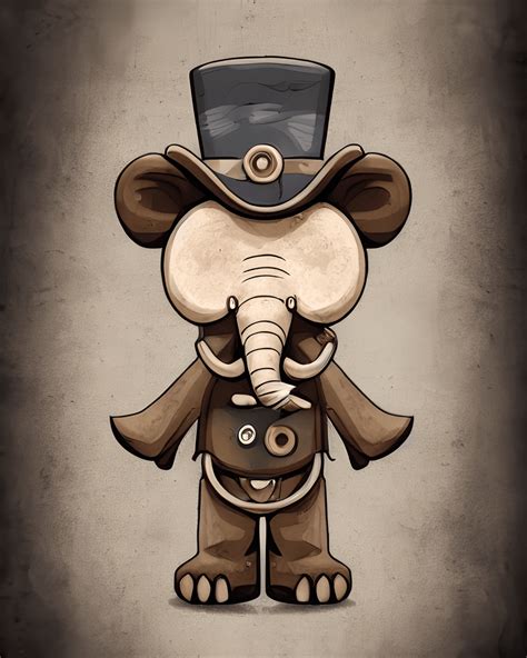 Steampunk Baby Elephant Graphic · Creative Fabrica