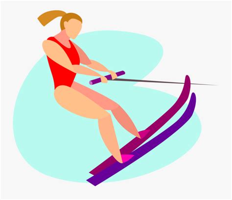 Vector Illustration Of Summer Water Skier Having Fun Water Ski Clip
