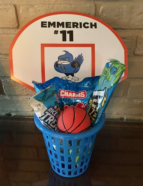 Basketball Treat Bag I Used A Plastic Basket Dollar Tree And Created