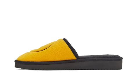 Drew House Ssense Exclusive Yellow And Black Painted Mascot Slippers