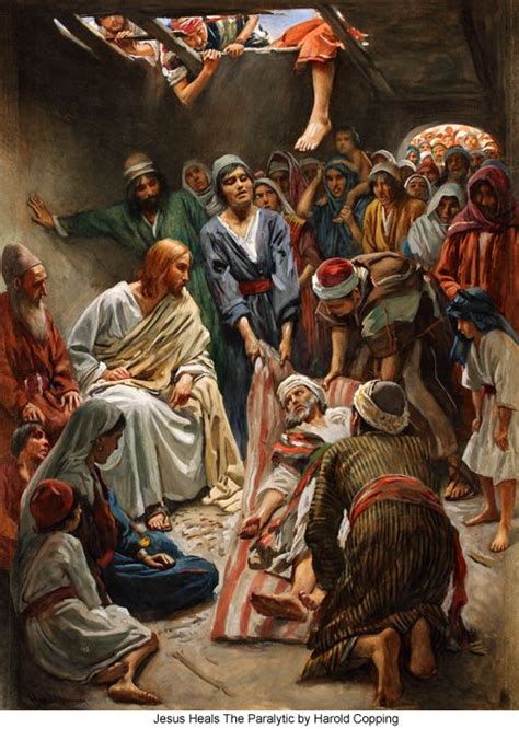 Jesus Heals Paralytic Jesus Heals Bible Pictures Jesus Painting