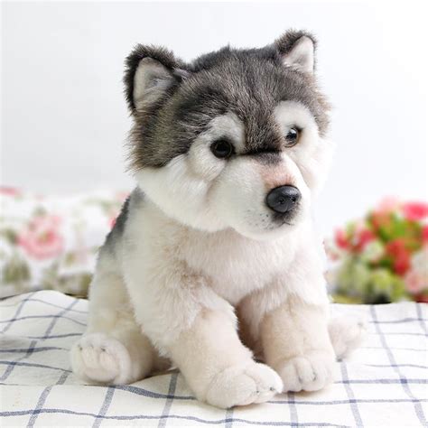 Dropshipping 27cm Cute Wolf Plush Toy Soft Stuffed Animal