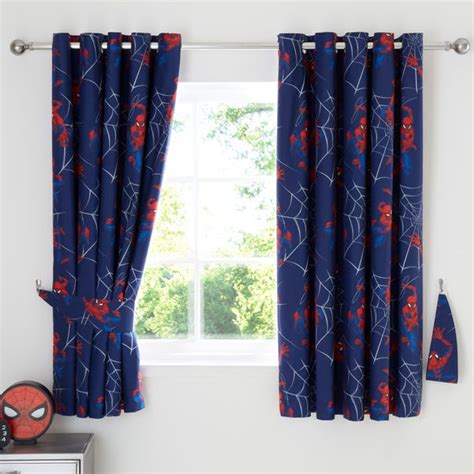 Disney Spiderman Thermal Blackout Eyelet Curtains Dunelm