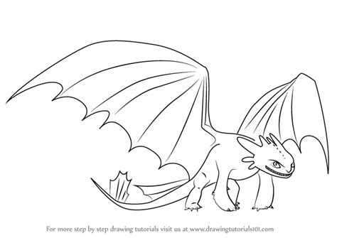 How to stop toothless and light fury from playing? Learn How to Draw Night Fury from How to Train Your Dragon ...