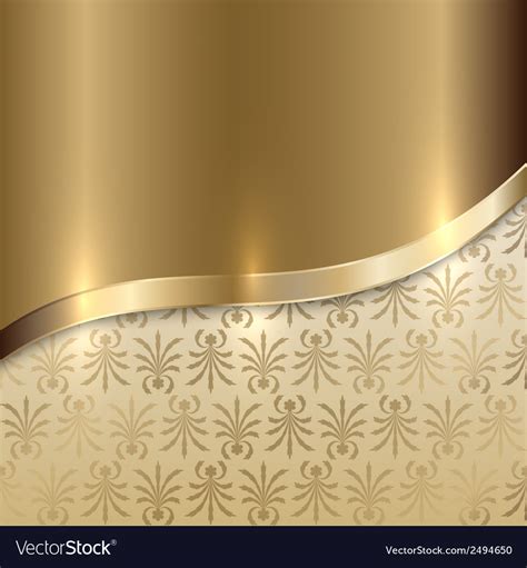 Gold Texture Background With Curve Line And Floral