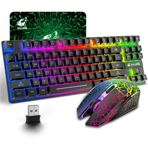 Buy Wireless Gaming Keyboard And Mouse Combo With Key Rainbow Led Backlight Rechargeable