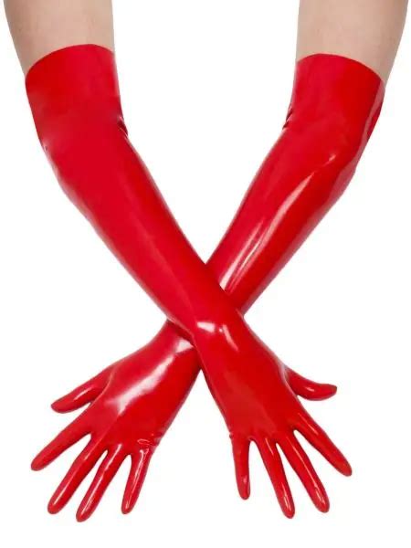 Unisex Red Latex Gloves Moulded Shoulder Length Rubber Latex Gloves