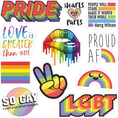 Lgbt Pride Aufkleber Set Gay Pride Zubehör Inklusive 11 Rainbow Pride Gay Lesbian Equality