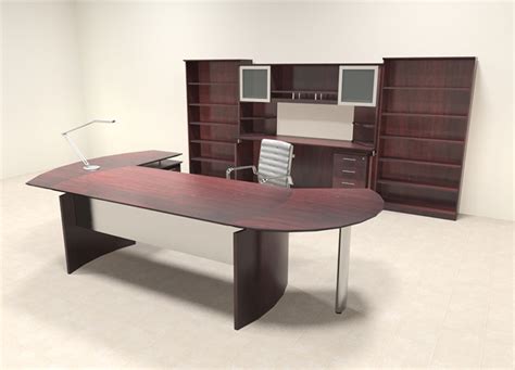 8pc Modern Contemporary L Shaped Executive Office Desk Set, #MT-MED-O26 ...