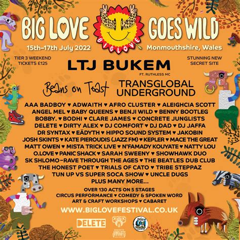 Big Love 2023 Lineup Welsh Music Festival 14 16 July 2023