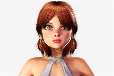 redhead toon girl 3d model by sophia3d