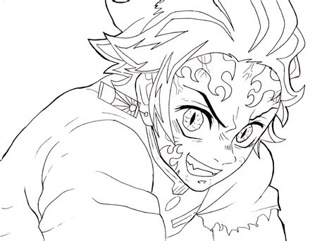 Demon Tanjiro Coloring Page Free Printable Coloring Pages