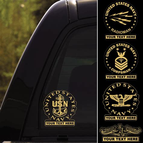 Us Navy Insignia Personalized Clear Stickers