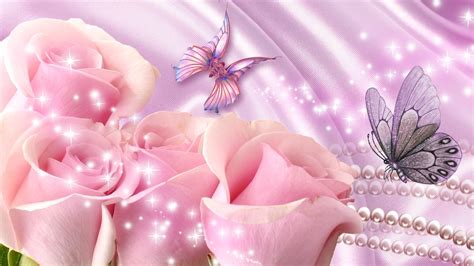 Pink Roses On Lavender Satin Hd Desktop Wallpaper Widescreen High