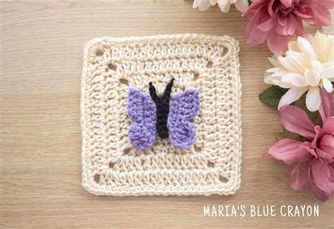 Crochet Butterfly Applique Pattern Marias Blue Crayon