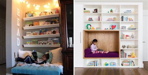 Natalie used the kallax cube, horizontally, to create a zone for reading. 15 Cozy and Creative Reading Nooks For Kids | Reading nook ...