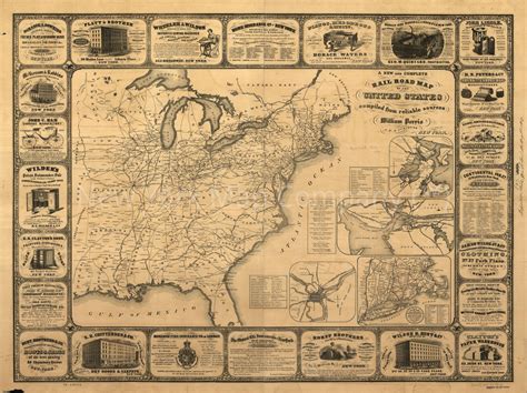 1857 Map Railroad Map Of The United States Railroad Map United