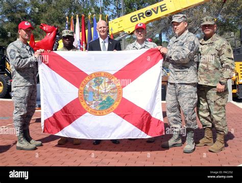 Governor Of Florida Rick Scott And The Adjutant Of Florida Army Maj