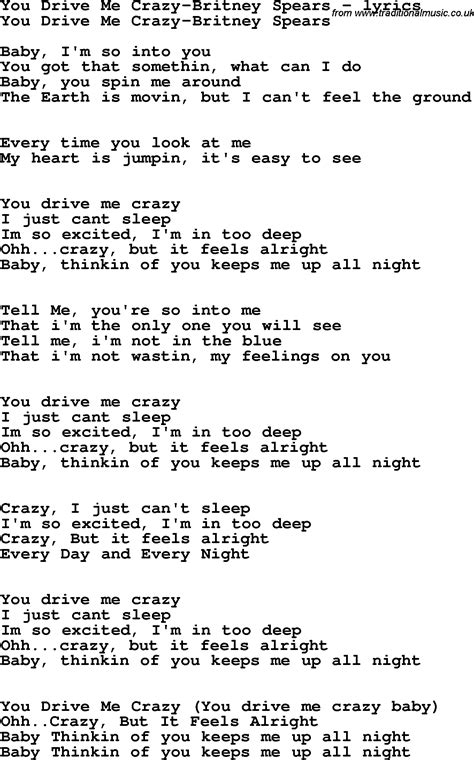 Love Song Lyrics Foryou Drive Me Crazy Britney Spears