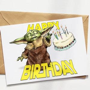 Carte joyeux anniversaire Star Wars Mandalorian Grogu Baby Yoda Mignon Drôle Etsy France