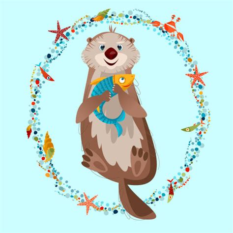 Cartoon Of Sea Otter Illustrations Royalty Free Vector Graphics And Clip