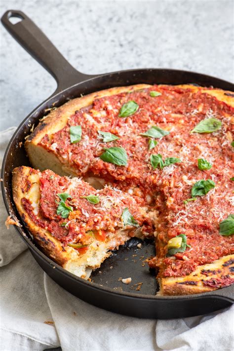 Chicago Style Deep Dish Pizza Recipe The Curious Chickpea