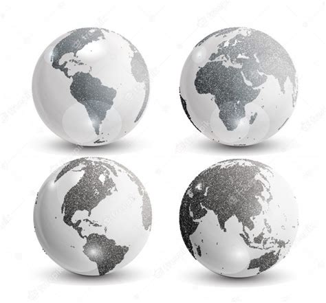 Realistic World Map In Globe Shape Of Earth Premium Vector