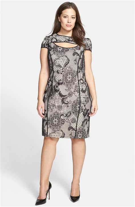 ABS by Allen Schwartz Cutout Lace Sheath Dress (Plus Size) | Nordstrom