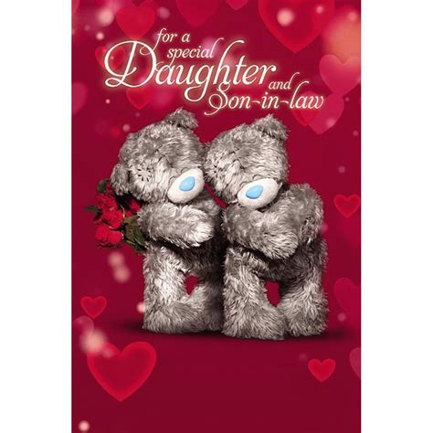 Wishing you a great birthday! 3D Holographic Daughter & Son in Law Anniversary Card (A93MZ052) : Me to You Bears Online Store.
