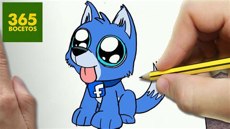 Como Dibujar Perro Facebook Kawaii Paso A Paso Dibujos Kawaii Faciles