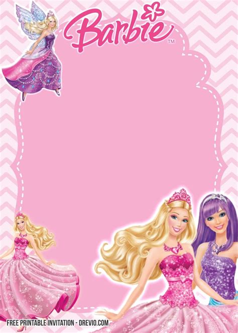 Free Printable Barbie Birthday Invitation Templates Barbie Invitations Barbie Birthday Party