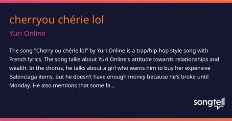 Meaning Of Cherry Ou Chérie Lol By Yuri Online