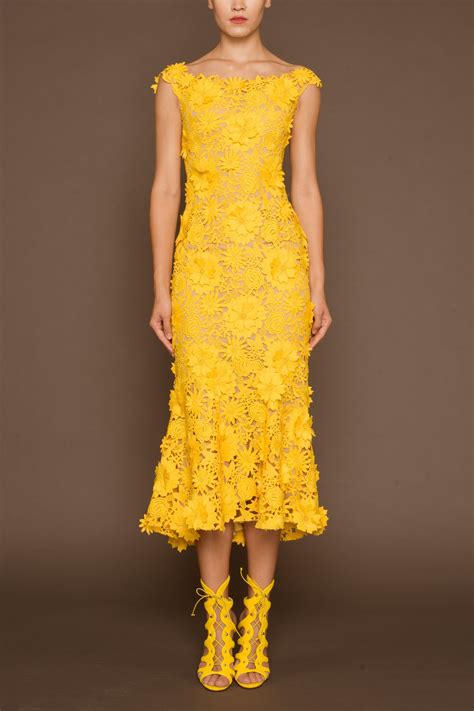 runway fashion boho fashion fashion dresses yellow lace dresses nice dresses knitwear