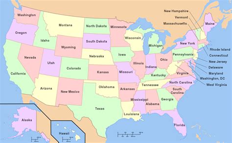The united states is a federal republic consisting of fifty states, a federal district the united states is a huge nation which comprises 50 states and a federal district, washington d.c. Bestand:Map of USA with state names.svg - WikiWoordenboek