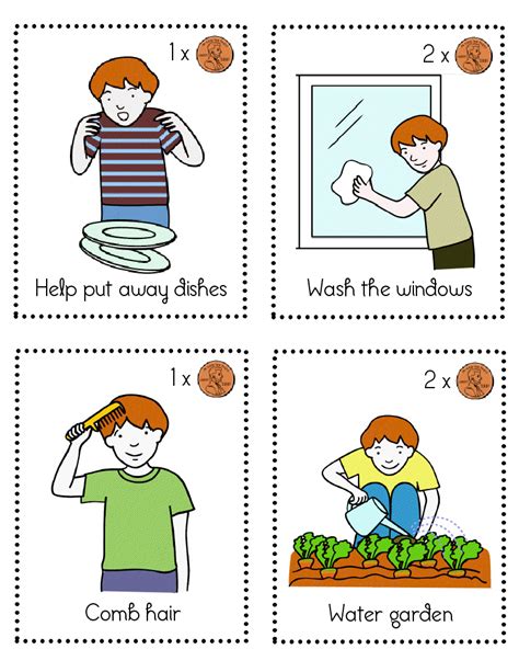 Kids Weekly Chore Clip Art Library