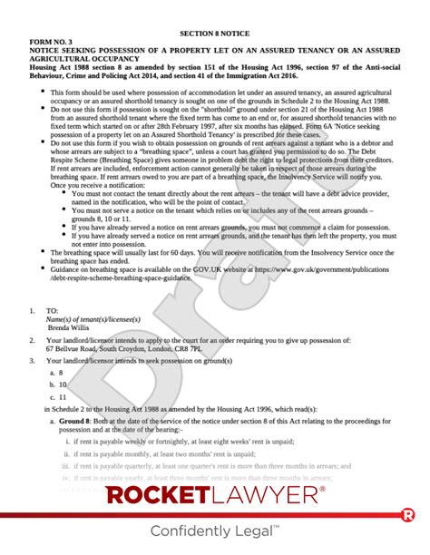 eviction notice template and faqs rocket lawyer uk