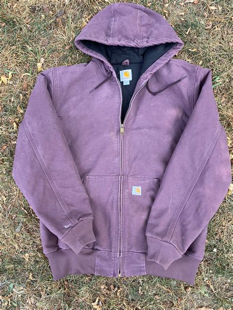 Vintage Carhartt Hooded Jacket Purple