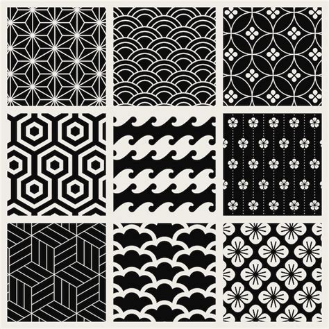 Japanese Inspired Pattern Vector Set Vector Free Download