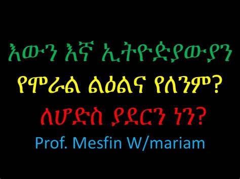 Prof Mesfin Wmariam Controversial Interview On Sheger Fm With Meaza
