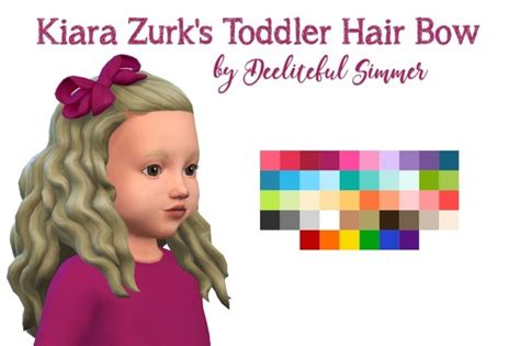 Kiara Zurk‘s Toddler Hair Bow Recolors At Deeliteful Simmer Sims 4