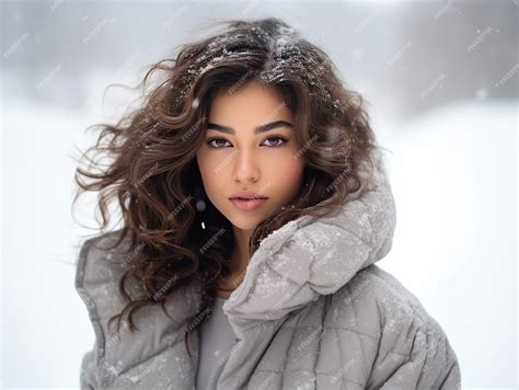 Premium AI Image | Indian Beauty Influencer's Winter Wonderland Cozy