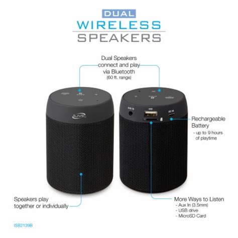 Ilive Portable Bluetooth Speaker 2 Pack 2 Pk Fred Meyer