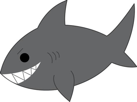 Mischievous Gray Shark Free Clip Art