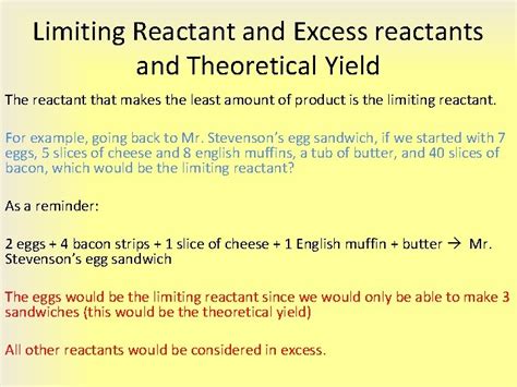 4 3 Limiting Reactant Theoretical Yield And Percent