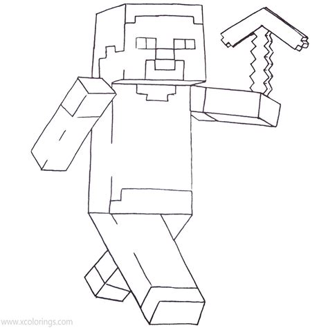 Minecraft Steve With Axe Coloring Pages Xcolorings Com Sexiz Pix My