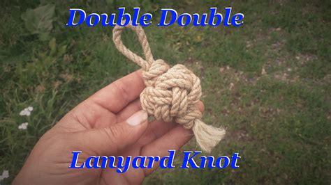 Next cross the far right strip under the center left strip and over the far left strip. Double Double Lanyard Knot - YouTube