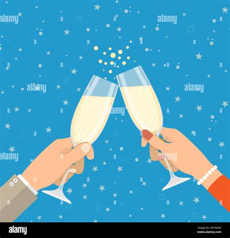 People Holding Champagne Glasses Stock Vector Image And Art Alamy
