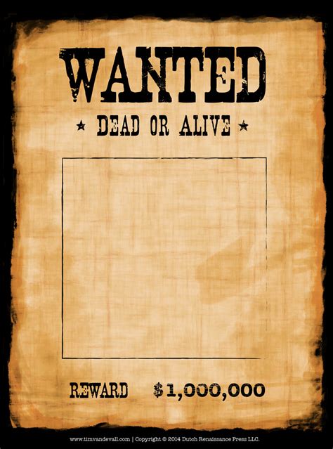 Blank Wanted Poster Template Make Your Own Wanted Poster