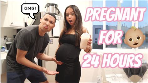 Pregnant For 24 Hours Challenge Rachel And Nick Youtube