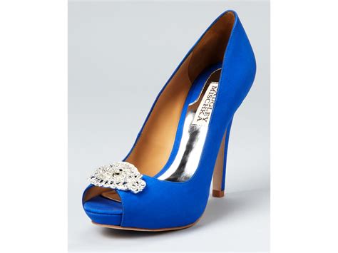 A wide variety of blue peep toe shoes options are available to you, such as outsole material, style, and lining material. Badgley Mischka Pumps Goodie Peep Toe in Blue (royal blue ...